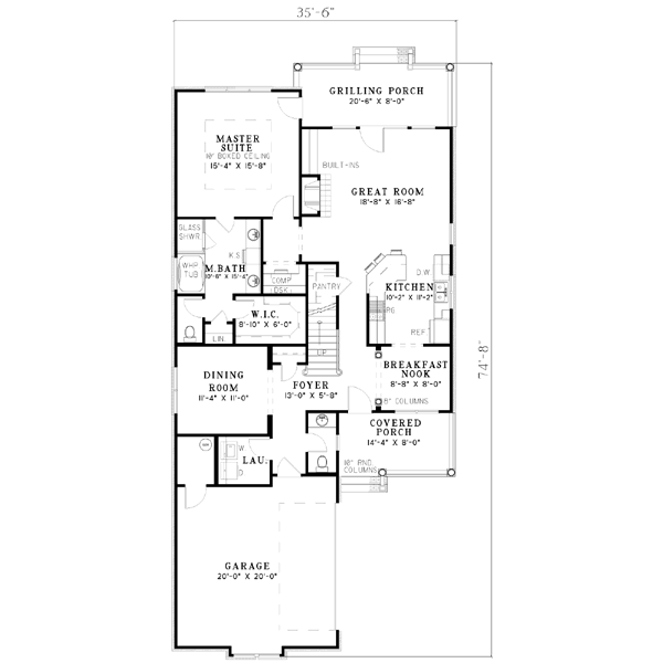 Dream House Plan - Southern Floor Plan - Main Floor Plan #17-2056