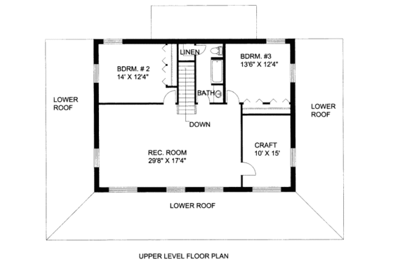 Floor Plan - Upper Floor for Bungalow House Plan #117-611 - 3 bed, 3 bath