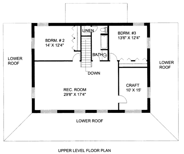 Bungalow Floor Plan - Upper Floor Plan #117-611