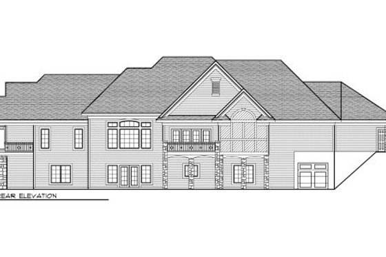Exterior - Rear Elevation for European House Plan #70-1011 - 4 bed, 6 bath