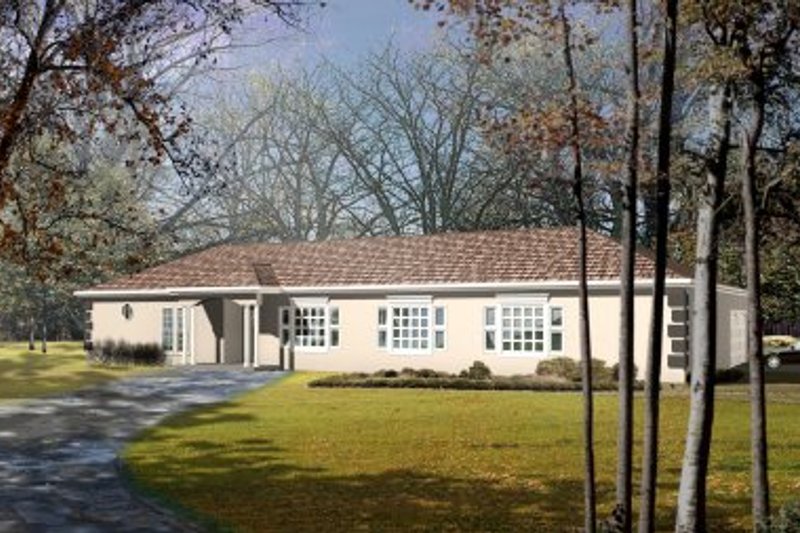 House Design - Adobe / Southwestern Exterior - Front Elevation Plan #1-457
