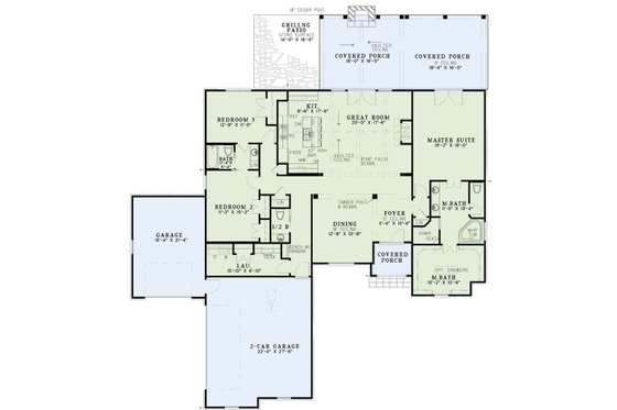 Floor Plan - Main Floor for European House Plan #17-2549 - 3 bed, 2.5 bath