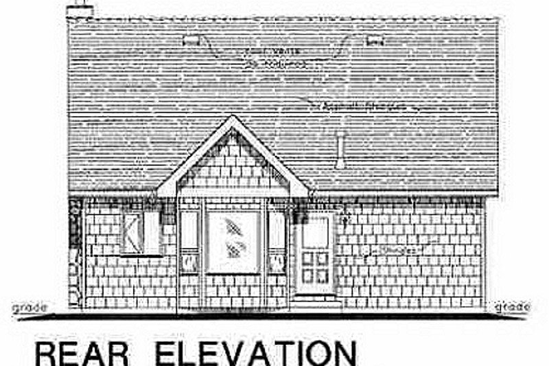 House Design - Exterior - Rear Elevation for Country House Plan #18-299 - 3 bed, 2 bath