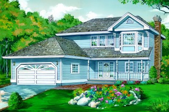 Exterior - Front Elevation for Traditional House Plan #47-407 - 3 bed, 2.5 bath