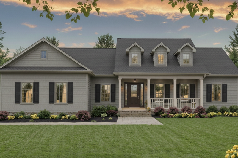 House Blueprint - Country Exterior - Front Elevation Plan #21-600