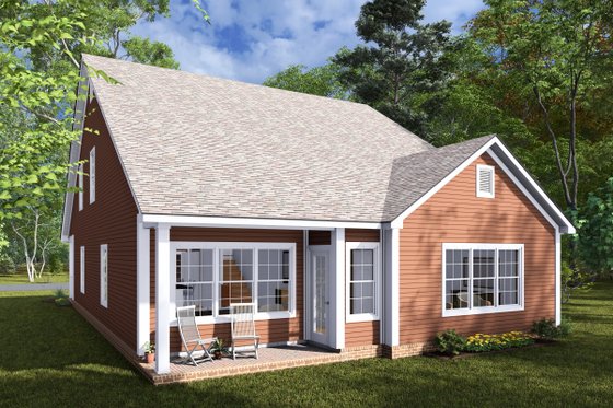 Exterior - Rear Elevation for Cottage House Plan #513-2274 - 4 bed, 3.5 bath