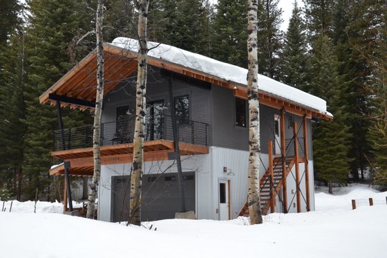 Exterior - Front Elevation 3 for Cabin House Plan #910-3 - 1 bed, 2 bath