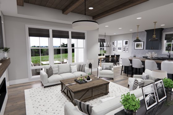 Interior - Family Room for Farmhouse House Plan #51-1236 - 3 bed, 2 bath
