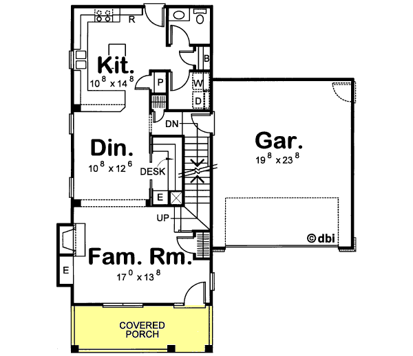 House Plan Design - Farmhouse Floor Plan - Main Floor Plan #20-1218