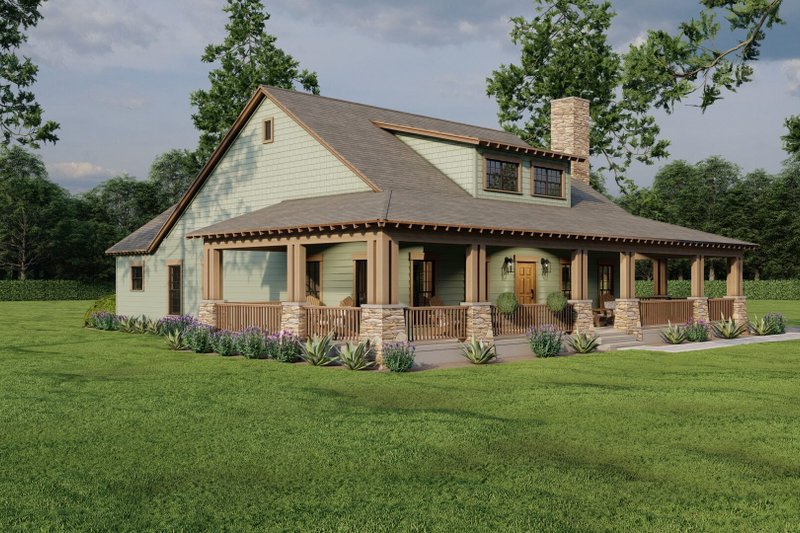 House Blueprint - Exterior - Front Elevation 3 for Country House Plan #923-341 - 2 bed, 2 bath