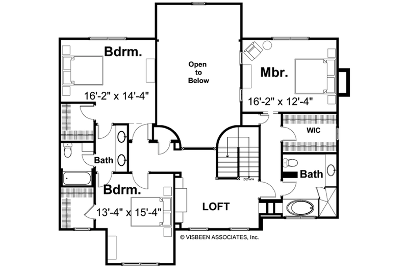 House Plan Design - Floor Plan - Upper Floor for Farmhouse House Plan #928-458 - 4 bed, 3.5 bath