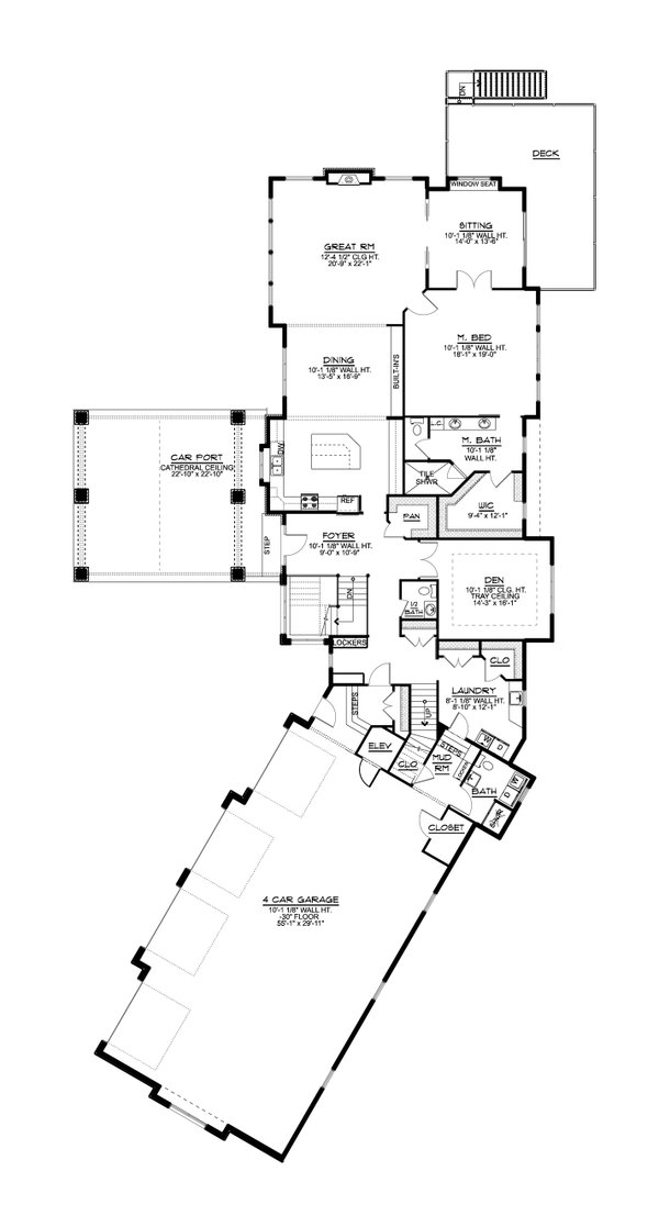 Dream House Plan - Craftsman Floor Plan - Main Floor Plan #1064-344