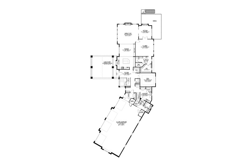 Architectural House Design - Floor Plan - Main Floor for Craftsman House Plan #1064-344 - 2 bed, 4 bath