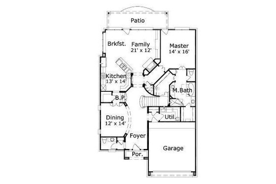 Floor Plan - Main Floor for European House Plan #411-325 - 3 bed, 2.5 bath