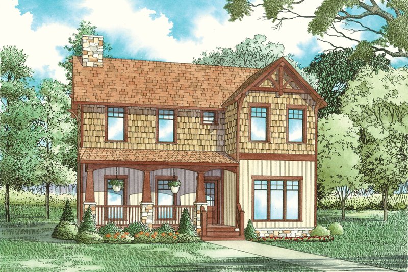 Dream House Plan - Craftsman Exterior - Front Elevation Plan #17-2909