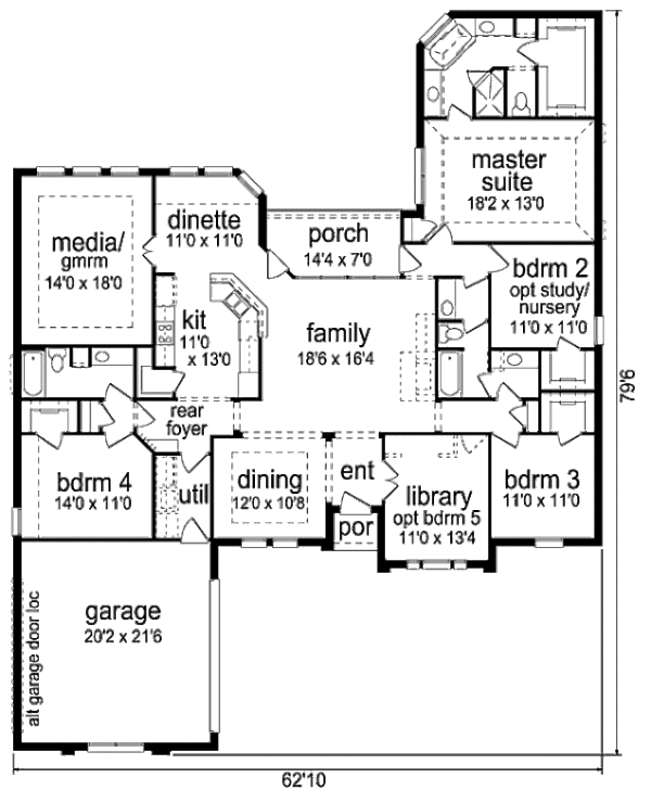 Dream House Plan - European Floor Plan - Main Floor Plan #84-486