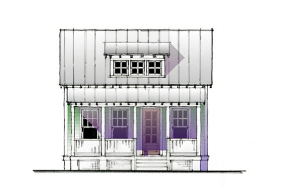 Exterior - Other Elevation for Cottage House Plan #514-10 - 2 bed, 1 bath
