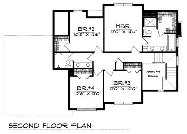 House Blueprint - Country Floor Plan - Upper Floor Plan #70-253