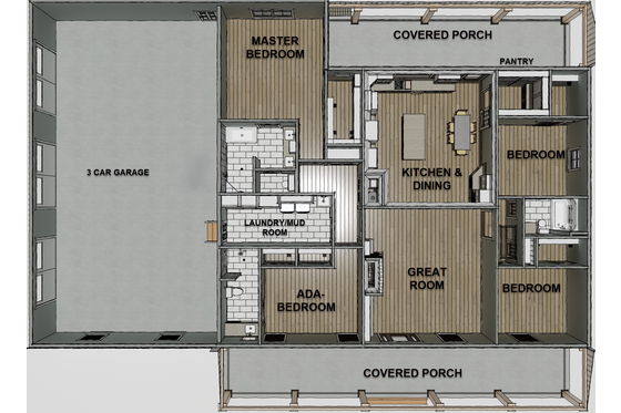 Floor Plan - Other Floor for Farmhouse House Plan #44-316 - 4 bed, 3 bath