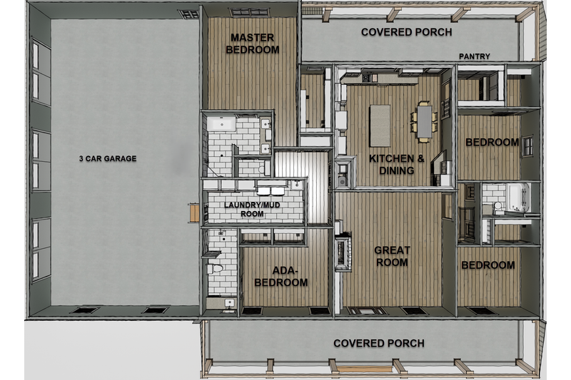 House Plan Design - Floor Plan - Other Floor for Farmhouse House Plan #44-316 - 4 bed, 3 bath