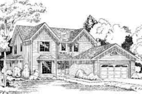 Exterior - Front Elevation for Traditional House Plan #312-127 - 4 bed, 2.5 bath