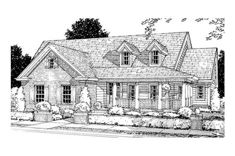 House Plan Design - craftsman home front elevation