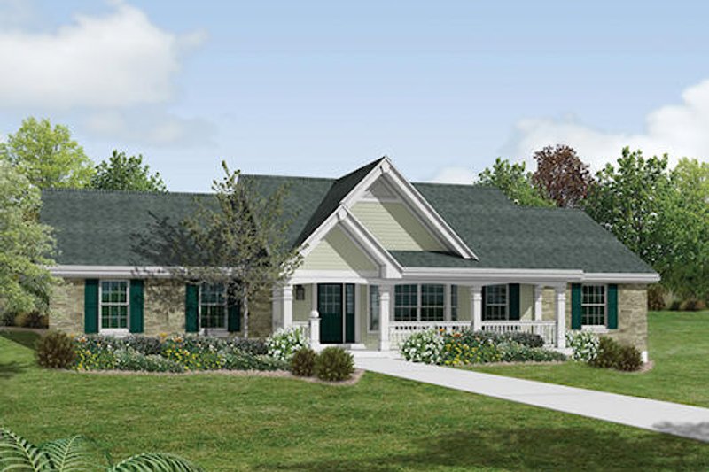 Dream House Plan - Farmhouse Exterior - Front Elevation Plan #57-356