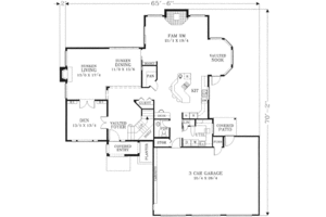 Floor Plan - Main Floor for Traditional House Plan #53-343 - 3 bed, 2.5 bath