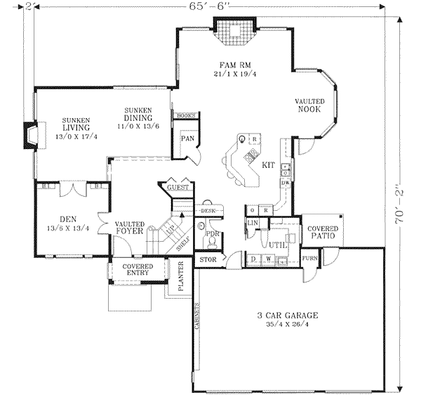 Traditional Floor Plan - Main Floor Plan #53-343