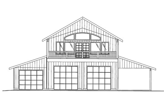 Exterior - Front Elevation 3 for Farmhouse House Plan #117-796 - 2 bed, 2.5 bath