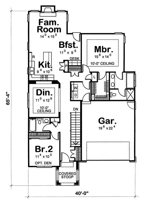 House Plan Design - Country Floor Plan - Main Floor Plan #20-1211