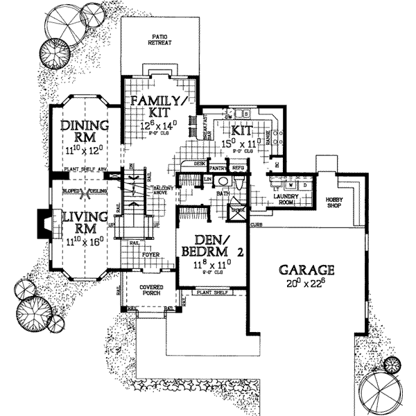 Architectural House Design - Traditional Floor Plan - Main Floor Plan #72-457