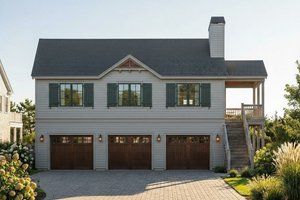Architectural House Design - Exterior - Front Elevation for Country House Plan #22-612 - 2 bed, 2 bath
