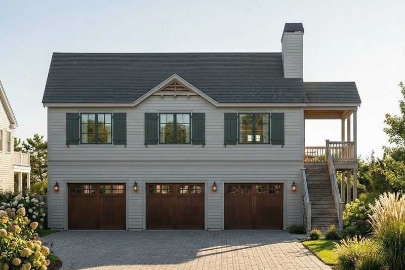 Exterior - Front Elevation 2 for Country House Plan #22-612 - 2 bed, 2 bath