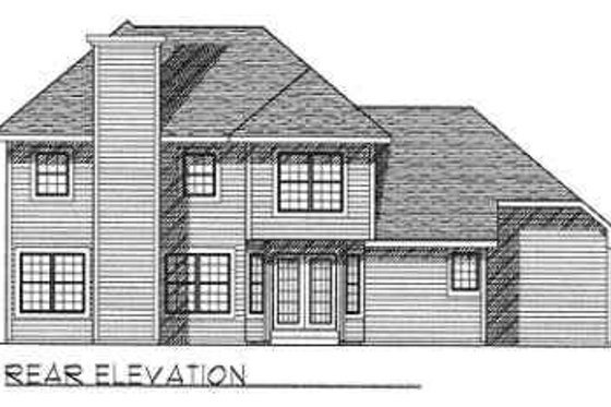Exterior - Rear Elevation for Traditional House Plan #70-346 - 3 bed, 2.5 bath