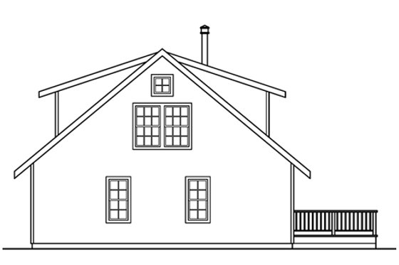 Exterior - Rear Elevation for Cabin House Plan #124-473 - 3 bed, 3 bath