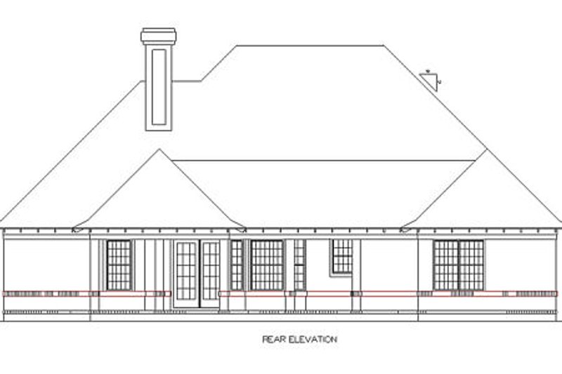 Home Plan - Exterior - Rear Elevation for European House Plan #45-356 - 3 bed, 2.5 bath