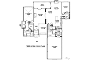 Floor Plan - Main Floor for European House Plan #81-1288 - 3 bed, 4 bath
