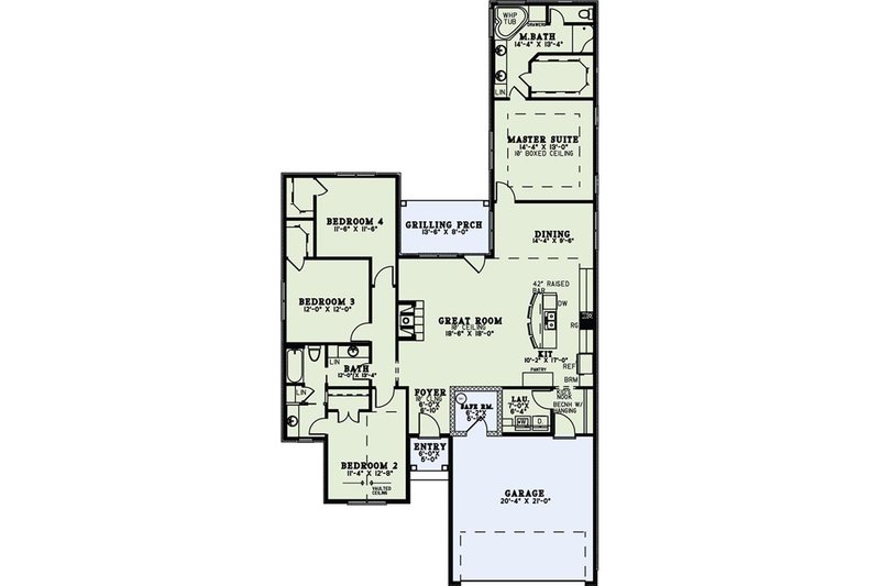 House Design - Floor Plan - Main Floor for European House Plan #17-2540 - 4 bed, 2 bath