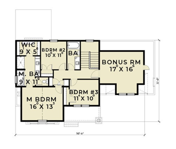 House Plan Design - Farmhouse Floor Plan - Upper Floor Plan #1070-1