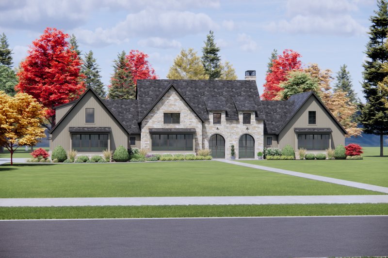 Architectural House Design - Exterior - Front Elevation 5 for Tudor House Plan #1096-19 - 4 bed, 4.5 bath