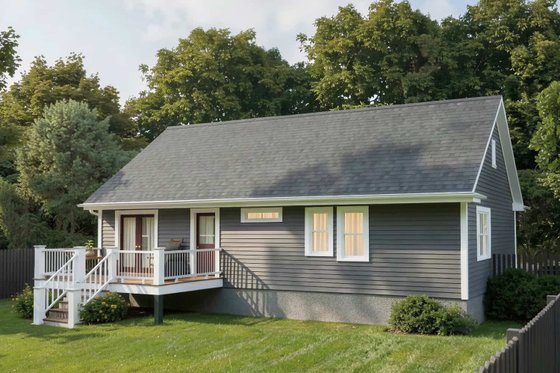 Exterior - Rear Elevation 1 for Country House Plan #79-118 - 3 bed, 2 bath