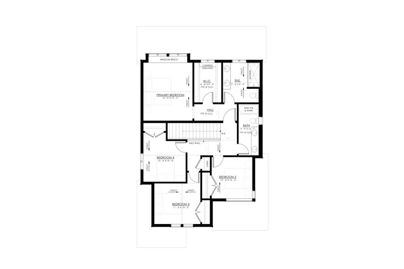 House Blueprint - Floor Plan - Upper Floor for Farmhouse House Plan #1114-110 - 4 bed, 2.5 bath