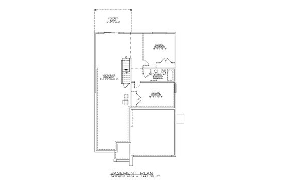 Floor Plan - Lower Floor for Contemporary House Plan #1100-44 - 3 bed, 2 bath