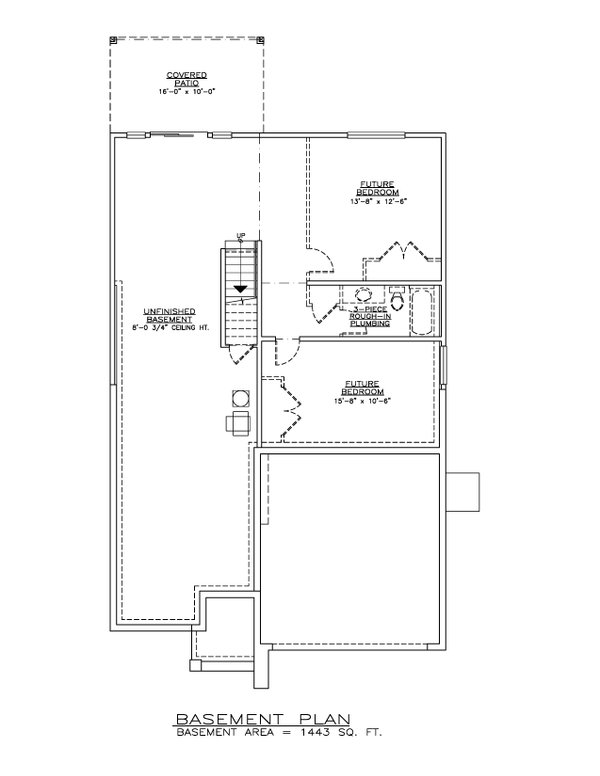 Contemporary Floor Plan - Lower Floor Plan #1100-44