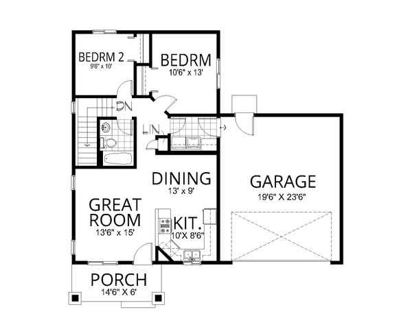 Architectural House Design - Craftsman Floor Plan - Main Floor Plan #112-298