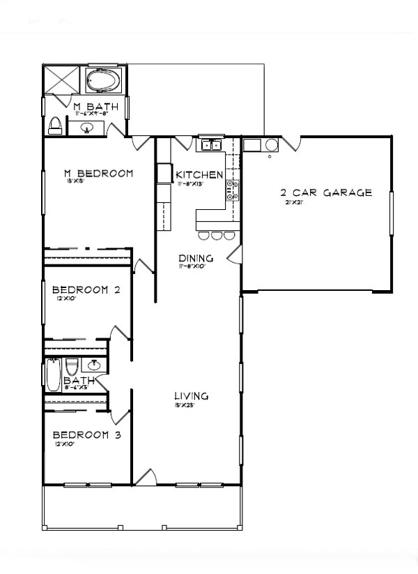 Craftsman Floor Plan - Main Floor Plan #515-33