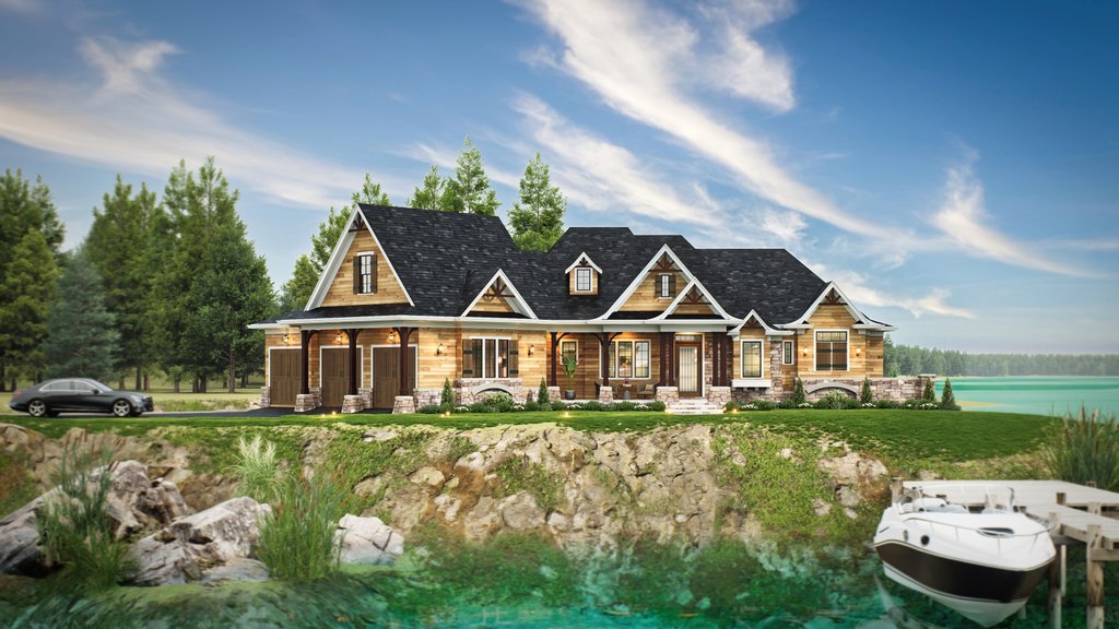 Exterior - Front Elevation 5 for Cottage House Plan #54-723 - 2 bed, 2.5 bath