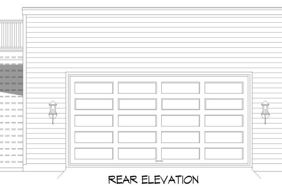 Exterior - Rear Elevation for Contemporary House Plan #932-1083, 0 bath