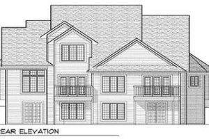 Exterior - Rear Elevation for Traditional House Plan #70-654 - 2 bed, 2 bath
